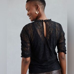 🖤 Anthropologie 🖤 V-Neck Lace Blouse Black New